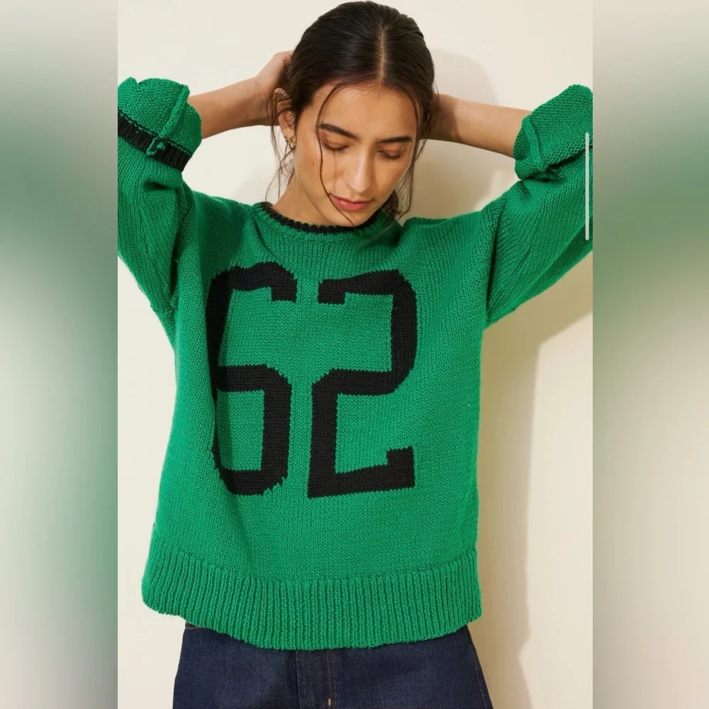 Anthropologie Porridge Wide Sleeve Graphic Number Sweater - Picture 3 of 11